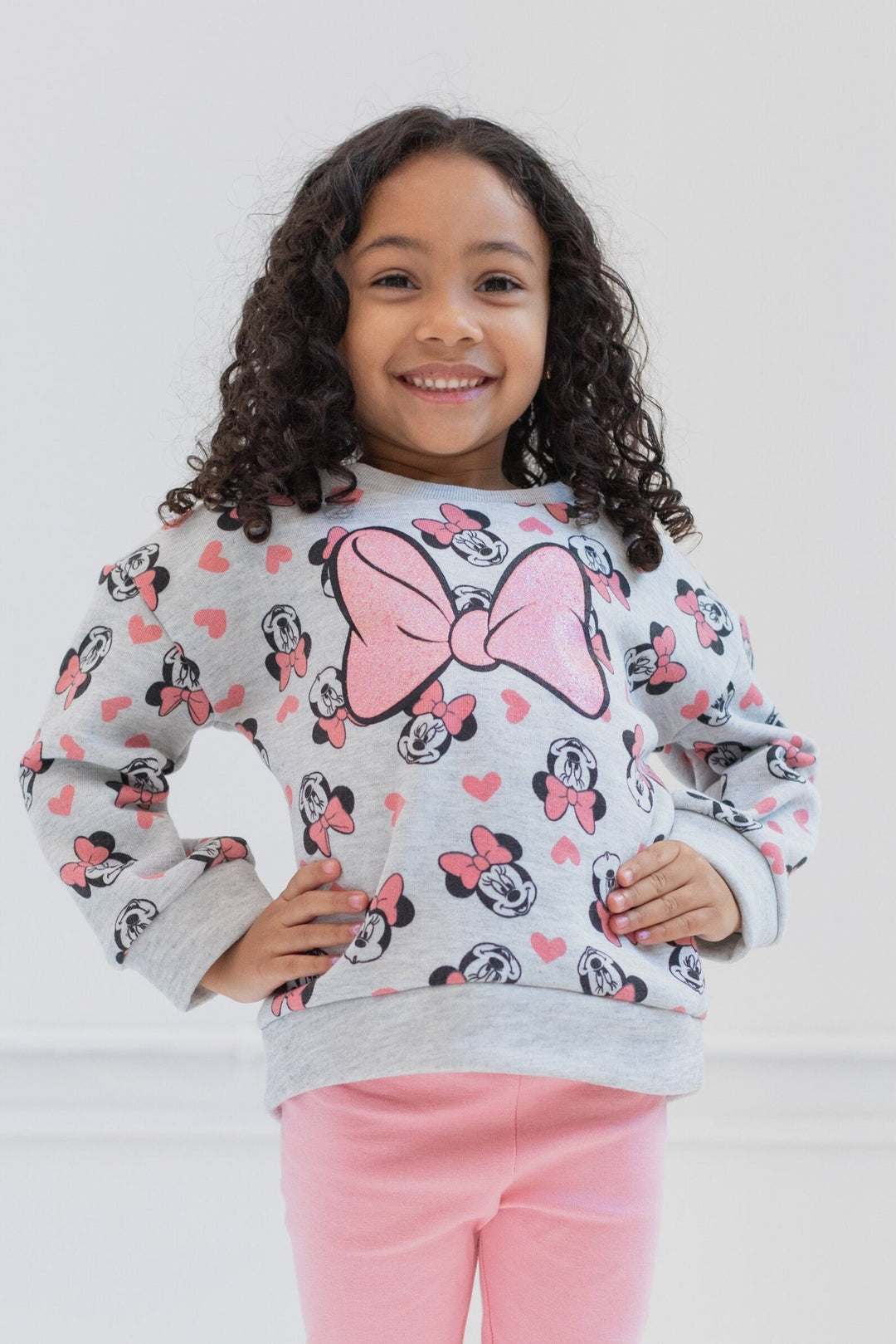 Disney Minnie Mouse Pullover Fleece Sweatshirt and Leggings Outfit Set - imagikids