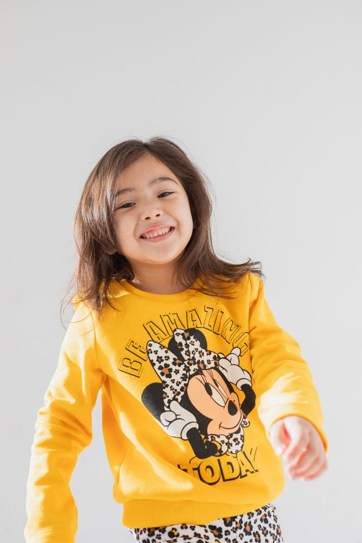 Disney Minnie Mouse Pullover Fleece Sweatshirt and Leggings Outfit Set - imagikids