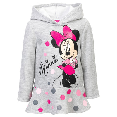 Disney Minnie Mouse Pullover Peplum Fleece Hoodie and Leggings Outfit Set - imagikids