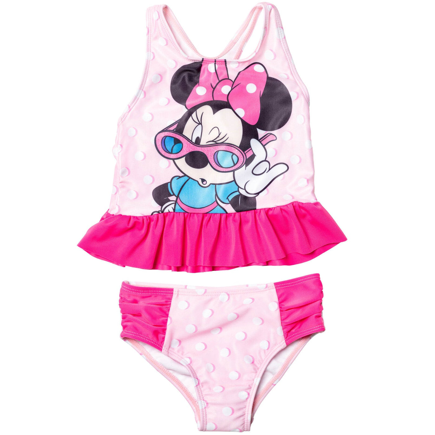Disney Minnie Mouse Racerback UPF 50+ Tankini Top Bikini Bottom Swim Set - imagikids