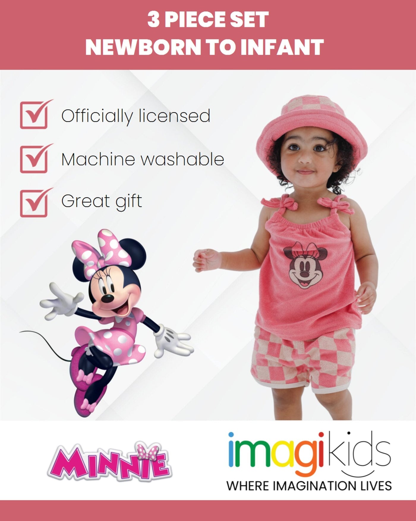 Disney Minnie Mouse Retro 3 Piece Outfit Set - imagikids