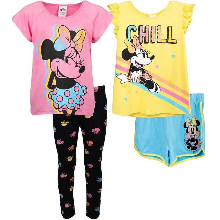 Disney Minnie Mouse Short Sleeve T-Shirt & Leggings Outfit Set - imagikids