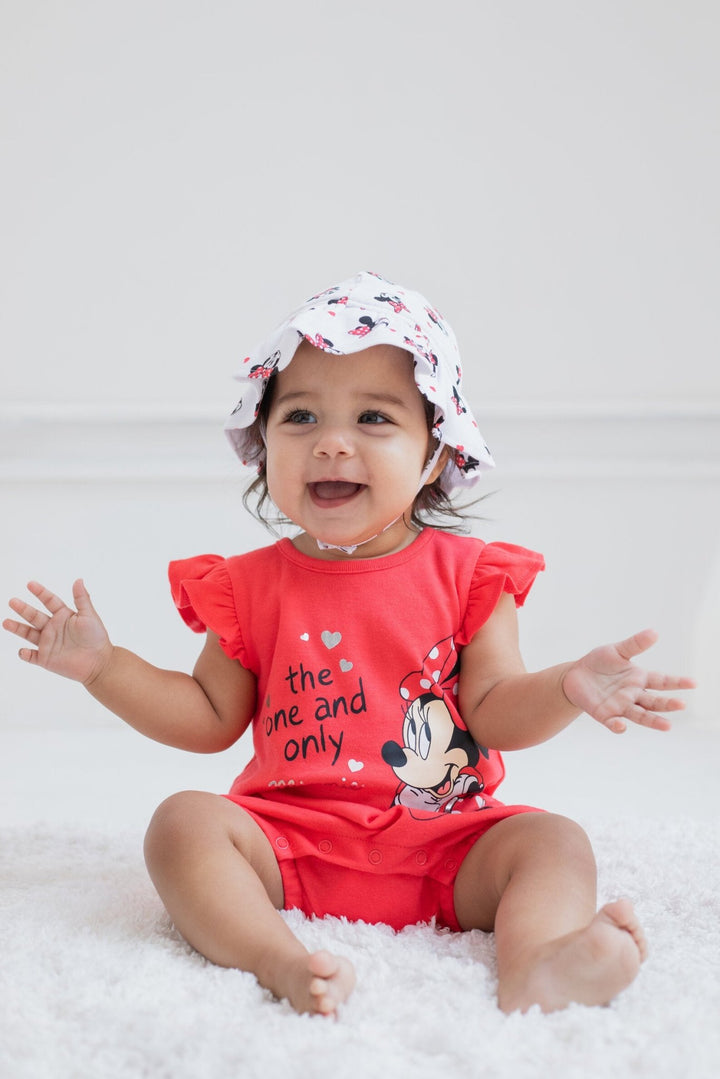 Disney Minnie Mouse Snap Romper and Bucket Sun Hat - imagikids