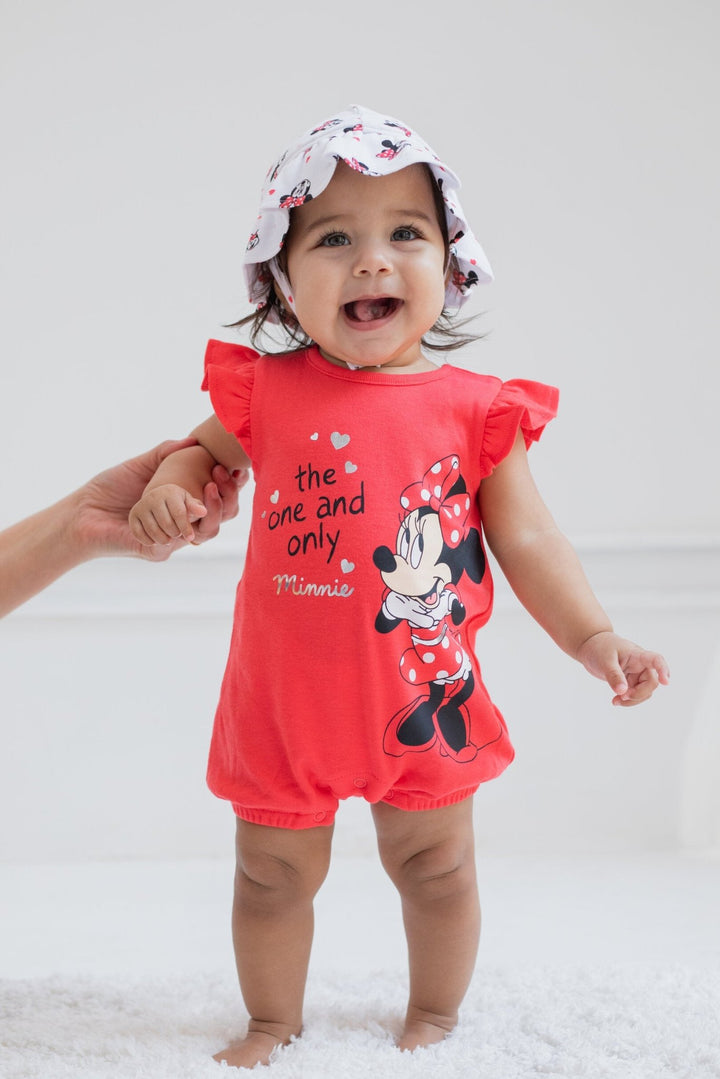 Disney Minnie Mouse Snap Romper and Bucket Sun Hat - imagikids