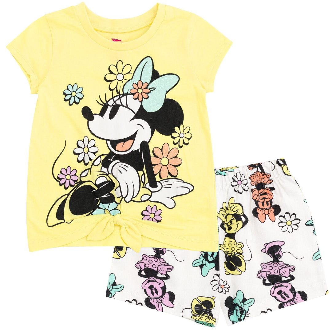 Disney Minnie Mouse T-Shirt and Bike Shorts Twill Outfit Set - imagikids