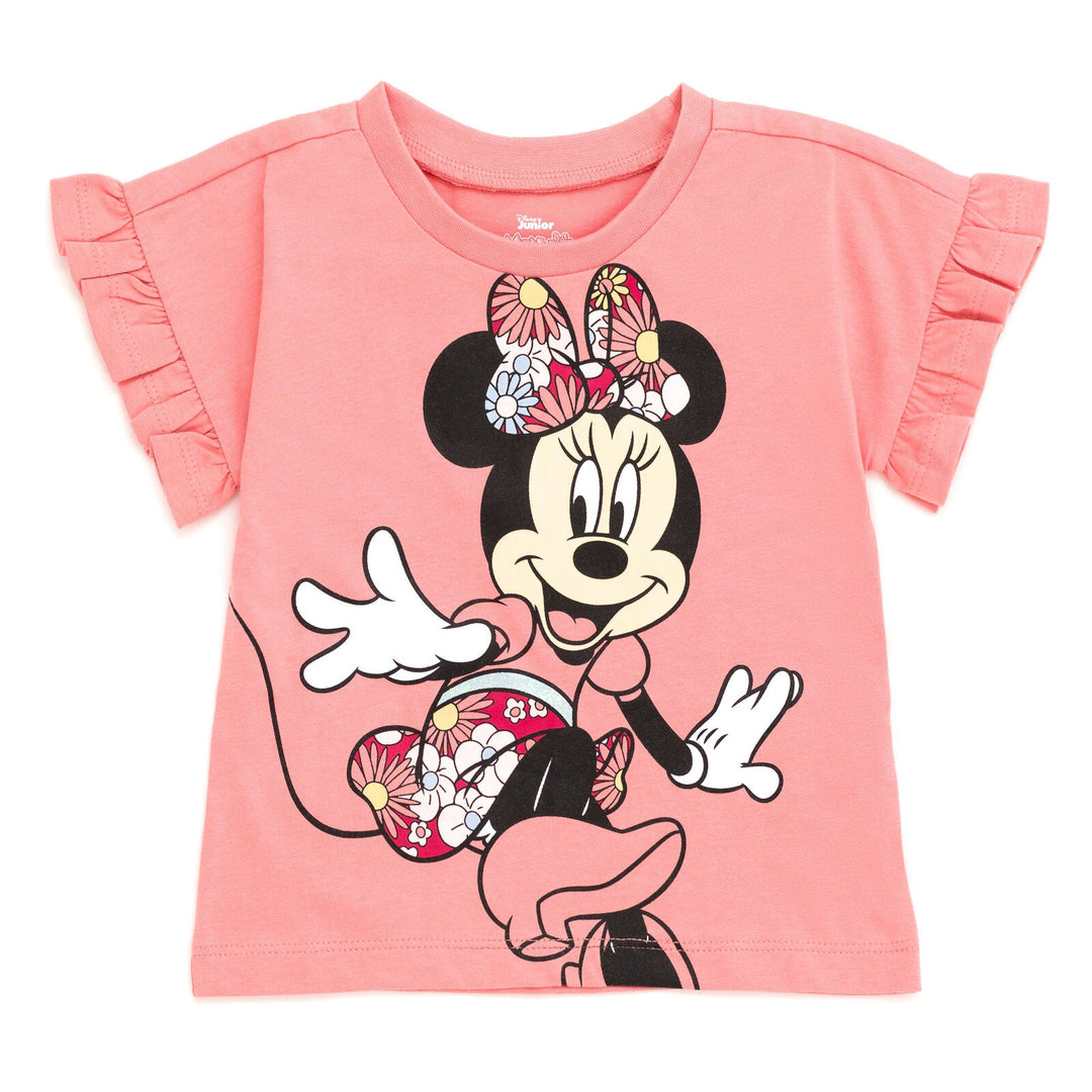 Disney Minnie Mouse T-Shirt and Bike Shorts Twill Outfit Set - imagikids