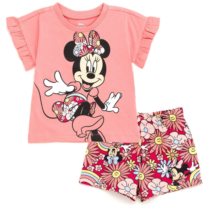 Disney Minnie Mouse T-Shirt and Bike Shorts Twill Outfit Set - imagikids