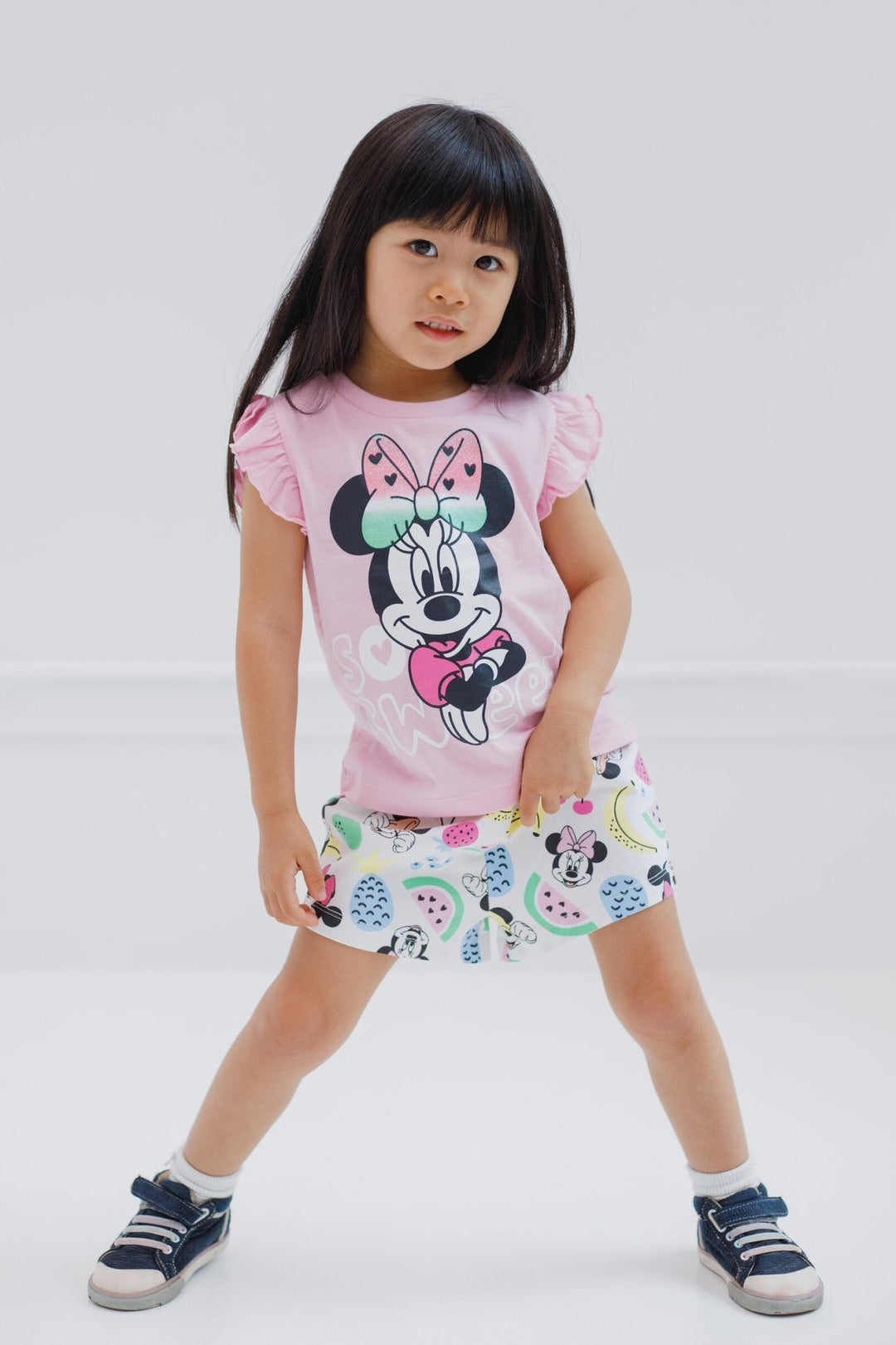 Disney Minnie Mouse T-Shirt and Bike Shorts Twill Outfit Set - imagikids