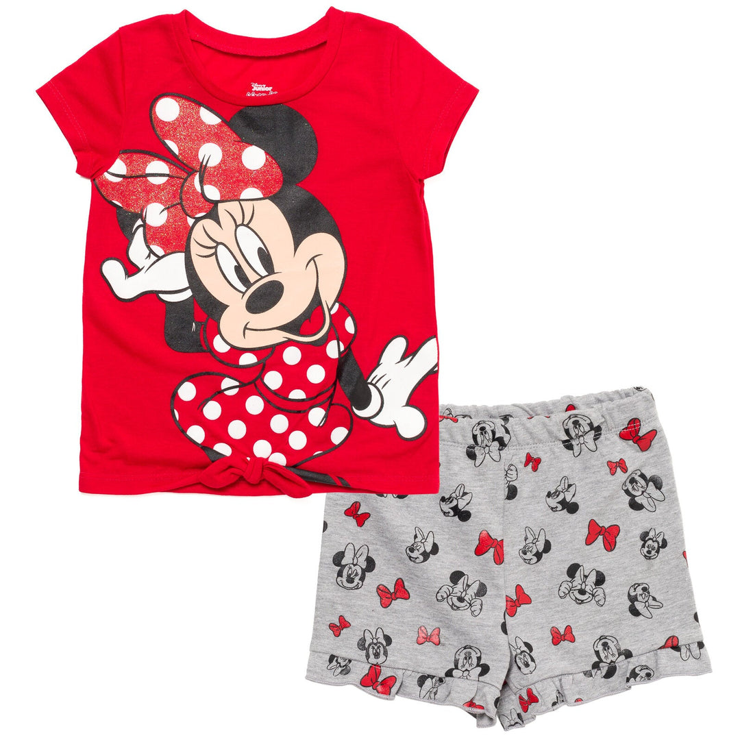 Disney Minnie Mouse T-Shirt and French Terry Shorts Outfit Set - imagikids