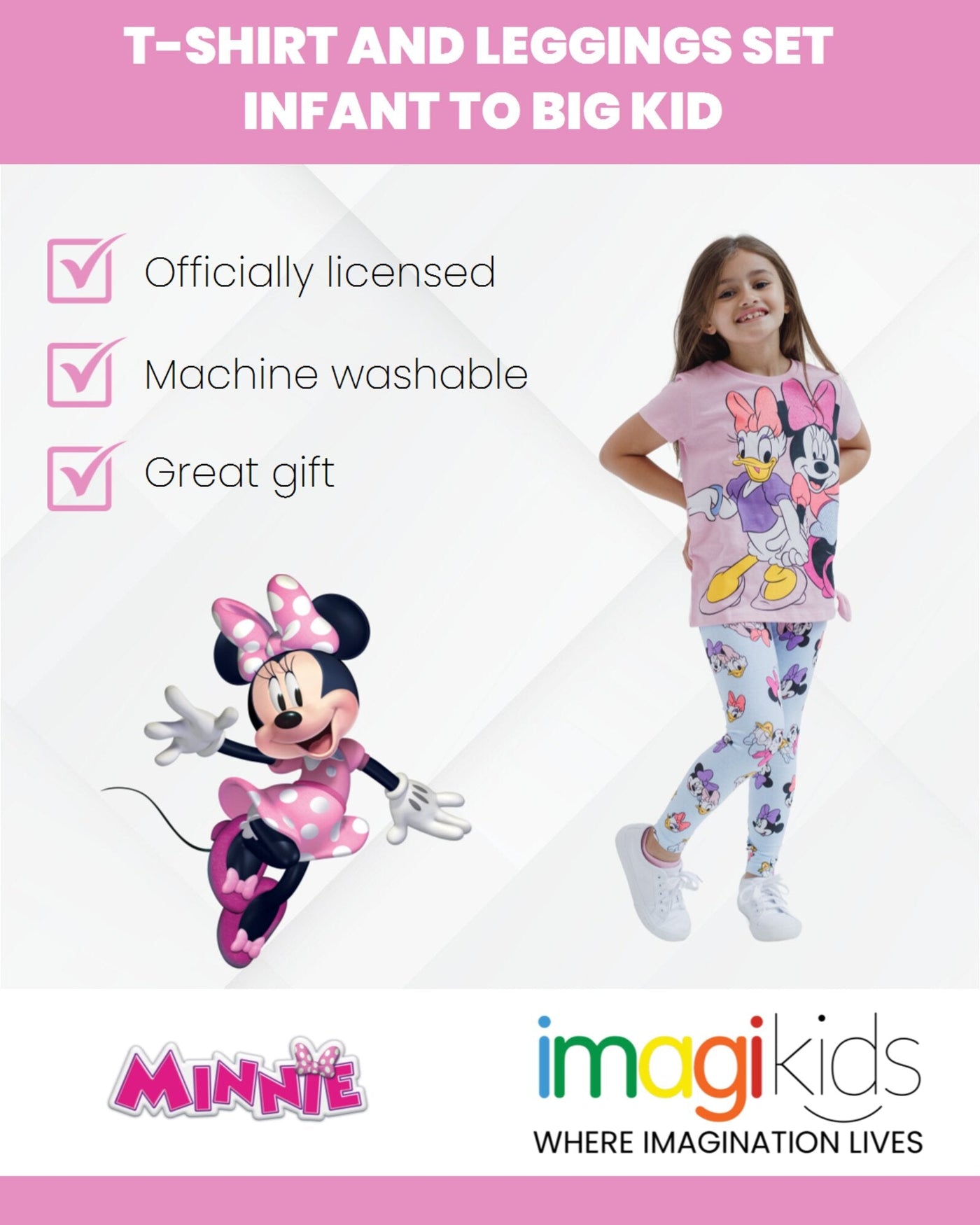 Disney Minnie Mouse T-Shirt and Leggings Outfit Set - imagikids
