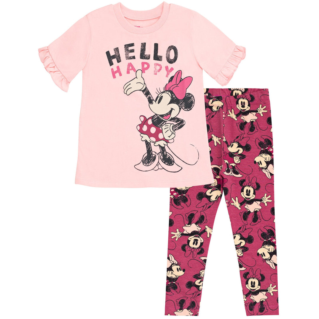 Disney Minnie Mouse T-Shirt and Leggings Outfit Set - imagikids