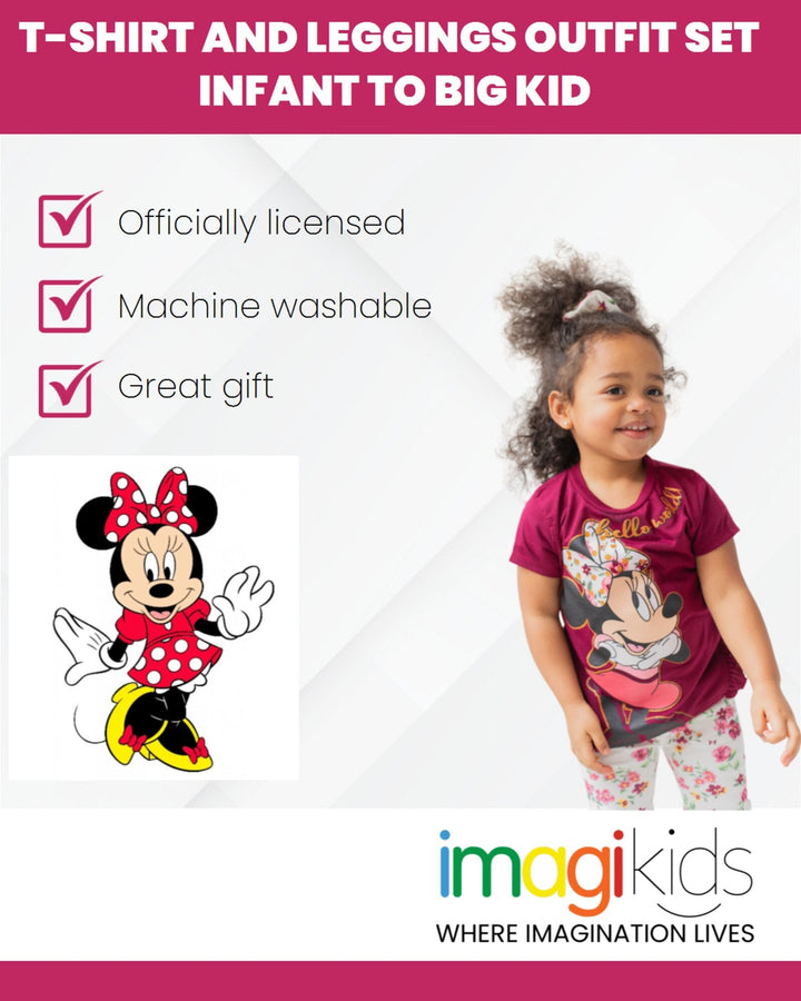 Disney Minnie Mouse T-Shirt and Leggings Outfit Set - imagikids