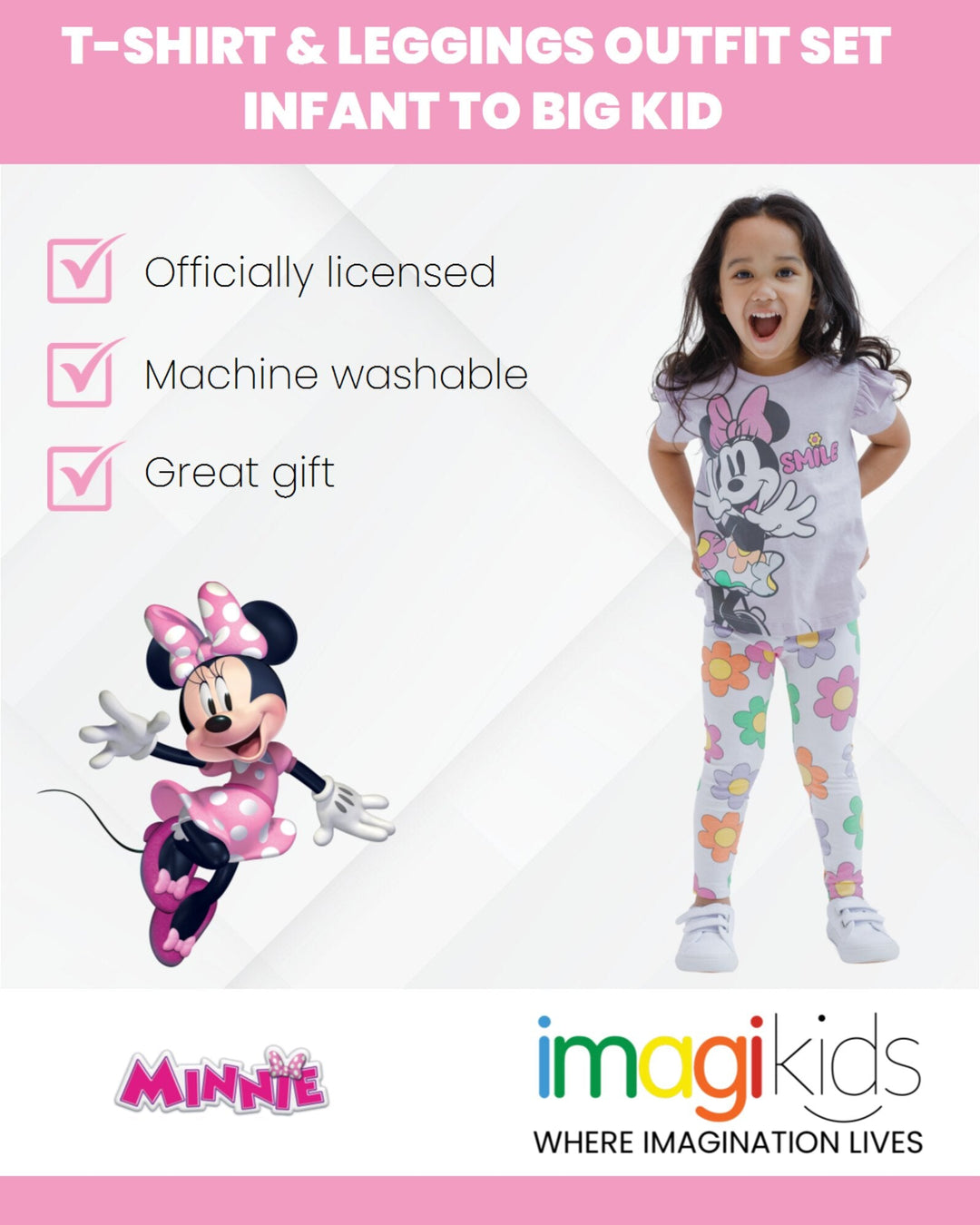 Disney Minnie Mouse T-Shirt and Leggings Outfit Set - imagikids