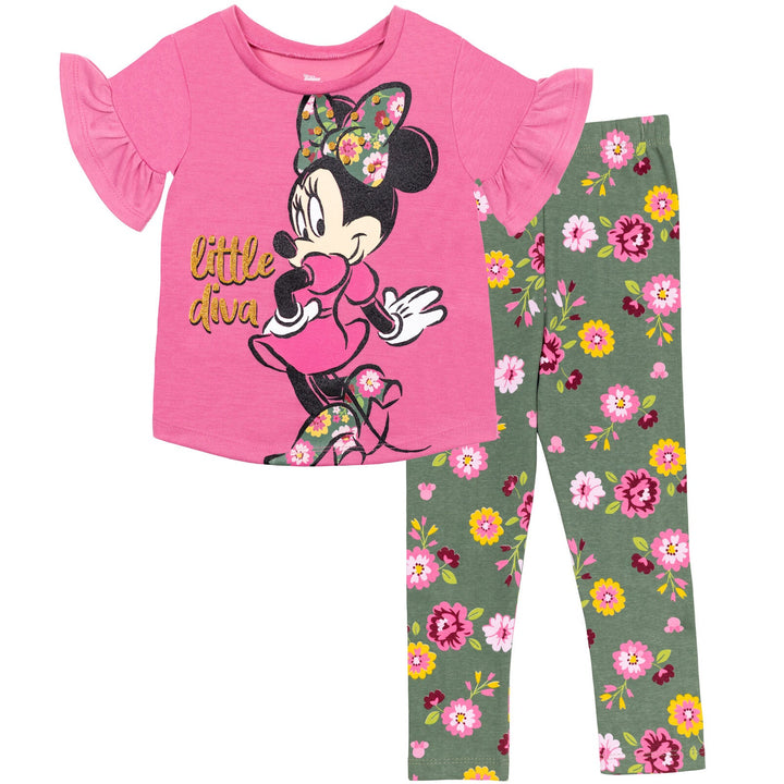 Disney Minnie Mouse T-Shirt and Leggings Outfit Set - imagikids