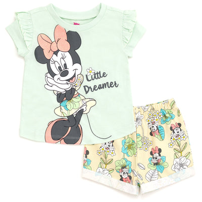 Disney Minnie Mouse T-Shirt and Twill Shorts Outfit Set - imagikids