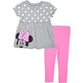 Disney Minnie Mouse T-Shirt Dress and Leggings Outfit Set