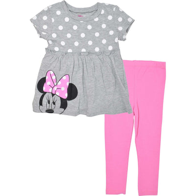 Disney Minnie Mouse T-Shirt Dress and Leggings Outfit Set - imagikids