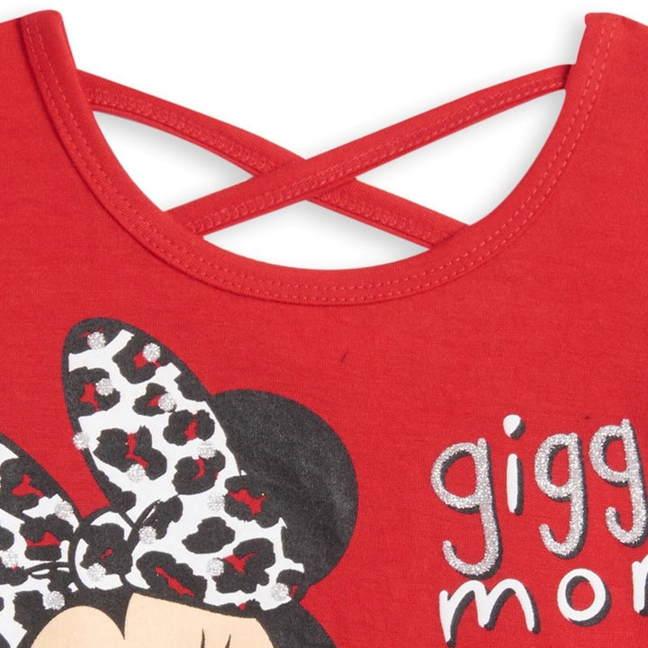 Disney Minnie Mouse T-Shirt French Terry Shorts and Scrunchie 3 Piece Outfit Set - imagikids