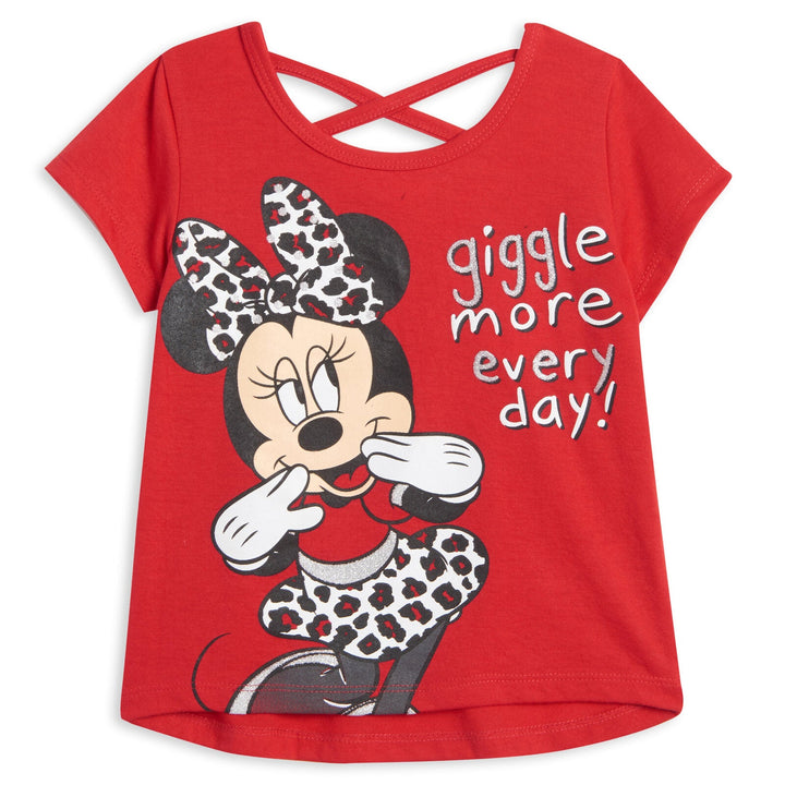 Disney Minnie Mouse T-Shirt French Terry Shorts and Scrunchie 3 Piece Outfit Set - imagikids