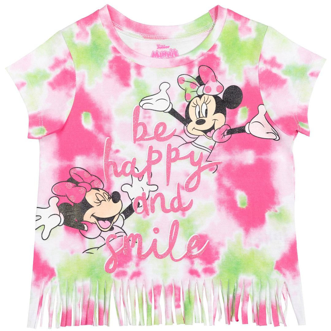 Disney Minnie Mouse T-Shirt French Terry Shorts and Scrunchie 3 Piece Outfit Set - imagikids