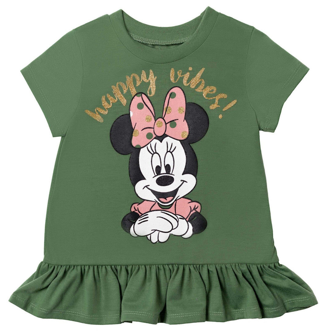 Disney Minnie Mouse T-Shirt Leggings and Scrunchie 3 Piece Outfit Set - imagikids