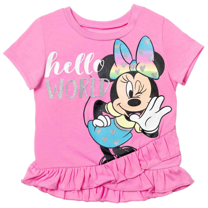 Disney Minnie Mouse T-Shirt Leggings and Scrunchie 3 Piece Outfit Set - imagikids