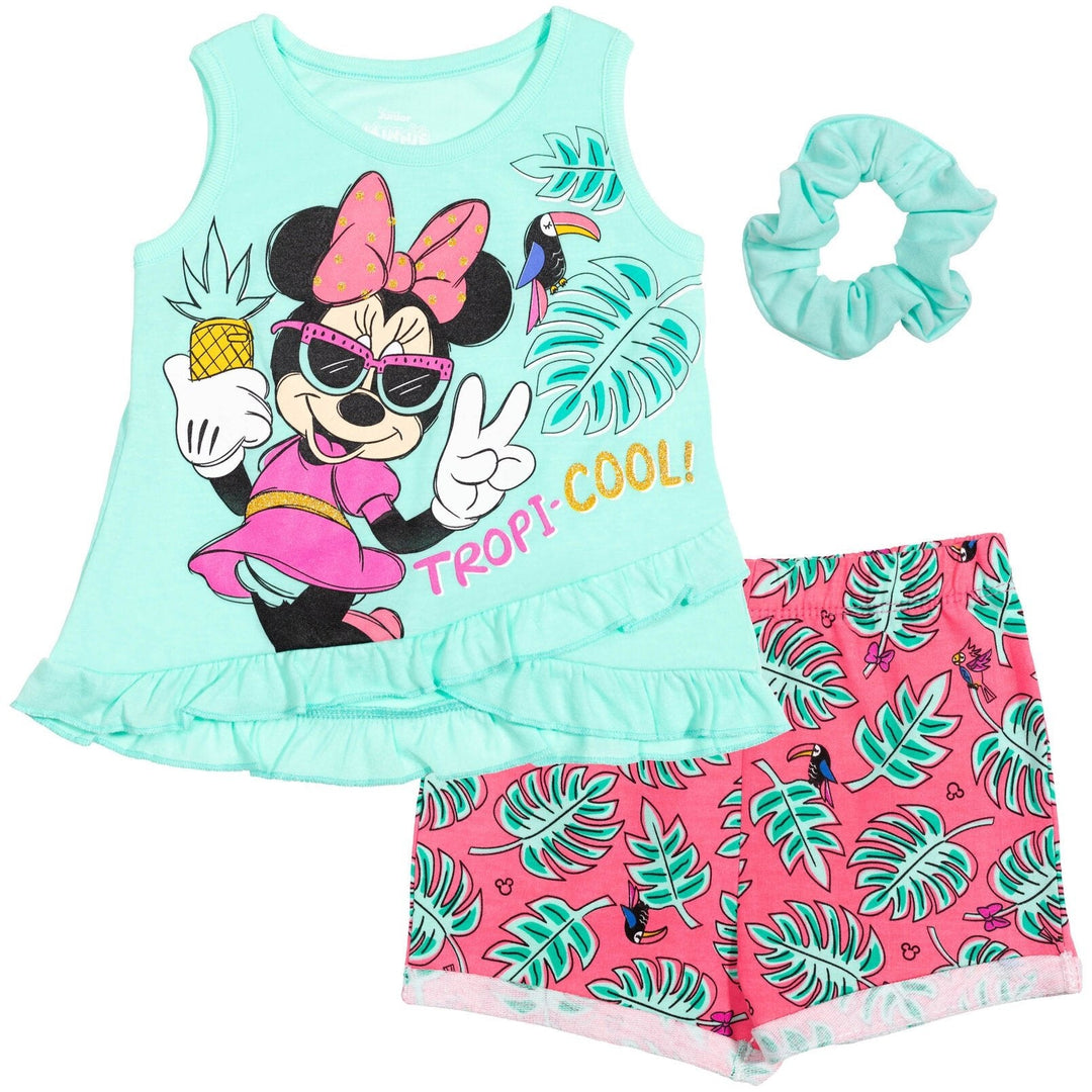 Disney Minnie Mouse Tank Top French Terry Shorts and Scrunchie 3 Piece - imagikids