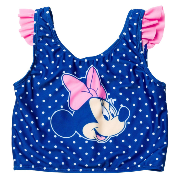 Disney Minnie Mouse UPF 50+ One Piece Bathing Suit Bikini Top Rash Guard Modest Swimsuit Skirt Bottom 5 Set - imagikids