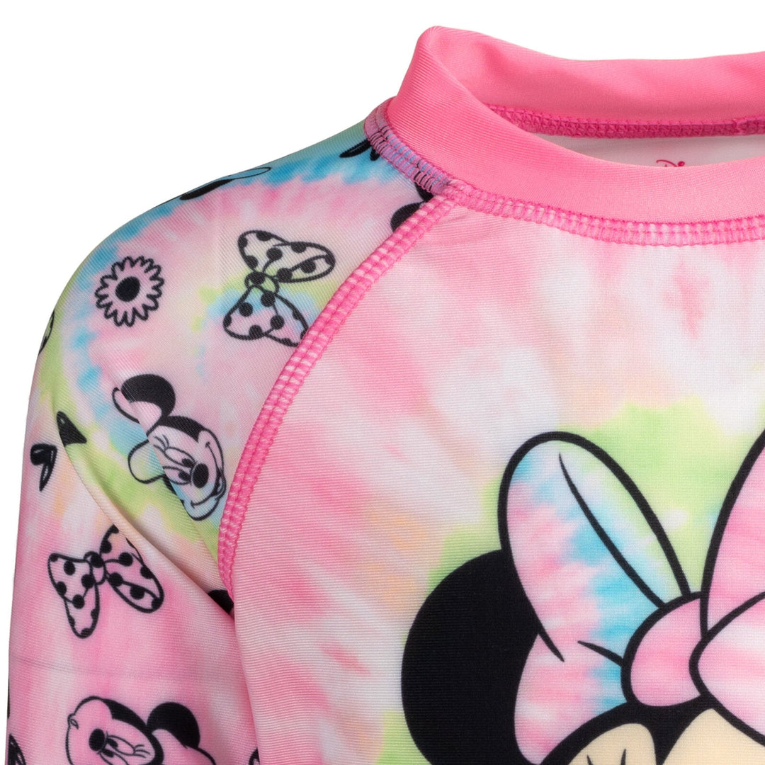 Disney Minnie Mouse UPF 50+ Rash Guard Swim Shorts Swimsuit Set - imagikids