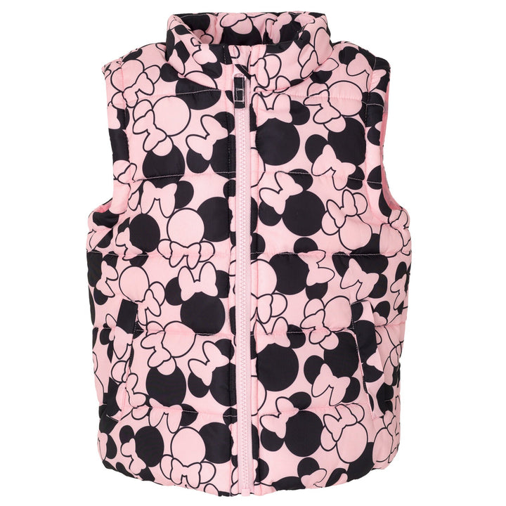 Disney Minnie Mouse Zip Up Vest 2fer Jacket and Pullover Hoodie - imagikids