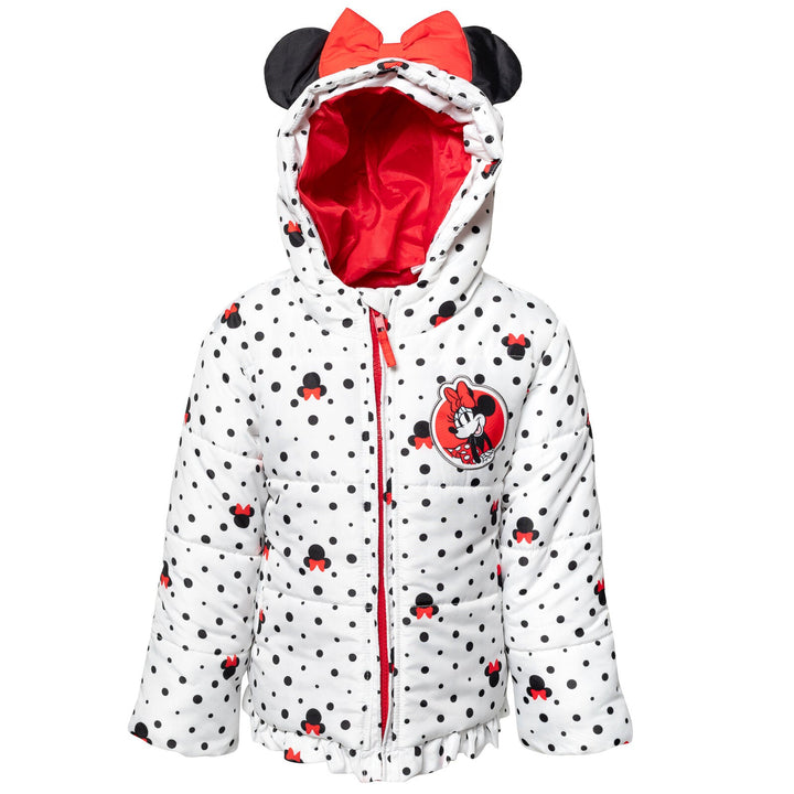 Disney Minnie Mouse Zip Up Winter Coat Puffer Jacket - imagikids