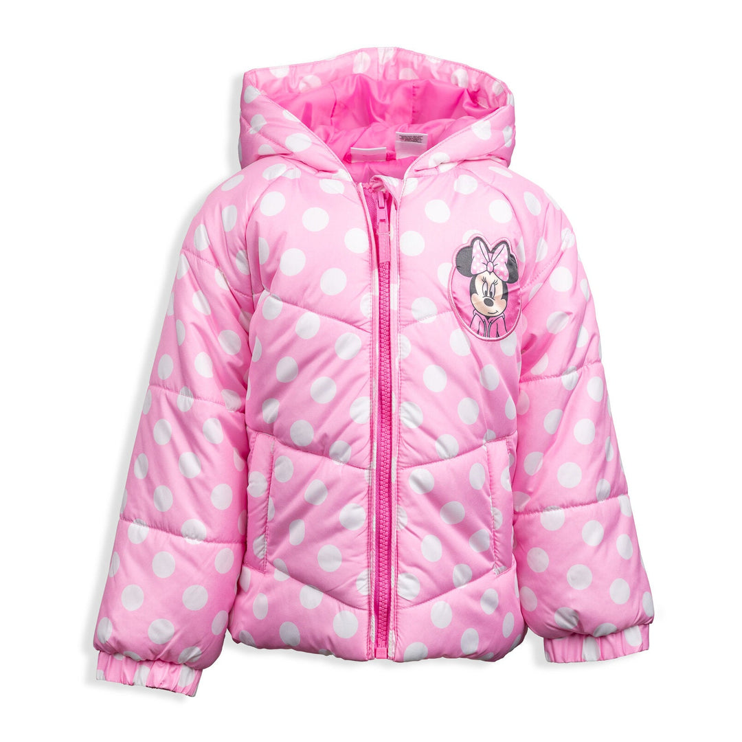 Disney Minnie Mouse Zip Up Winter Coat Puffer Jacket - imagikids