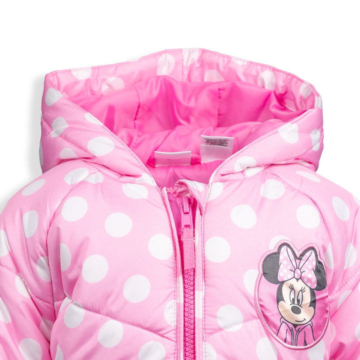 Disney Minnie Mouse Zip Up Winter Coat Puffer Jacket - imagikids