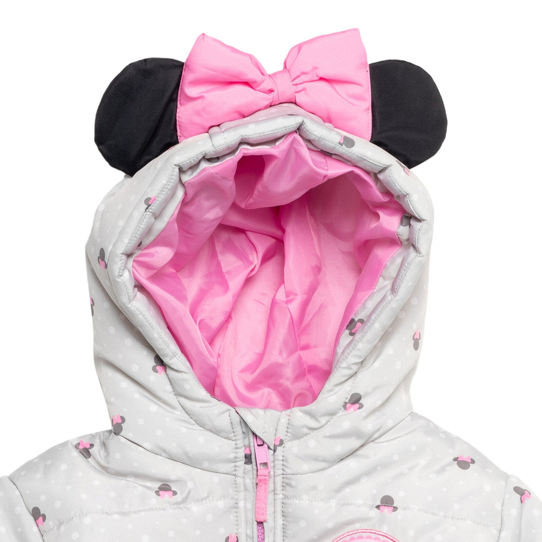 Disney Minnie Mouse Zip Up Winter Coat Puffer Jacket - imagikids