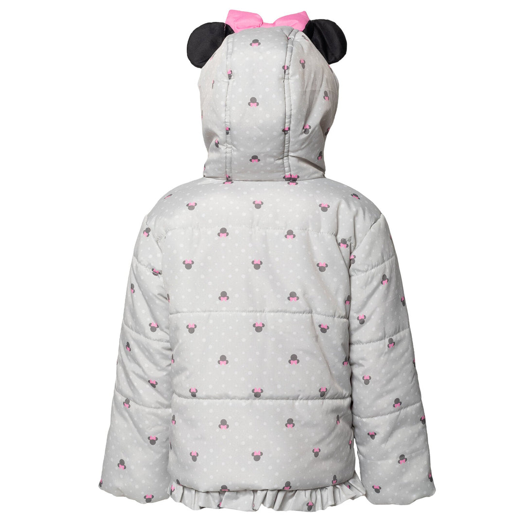 Disney Minnie Mouse Zip Up Winter Coat Puffer Jacket - imagikids