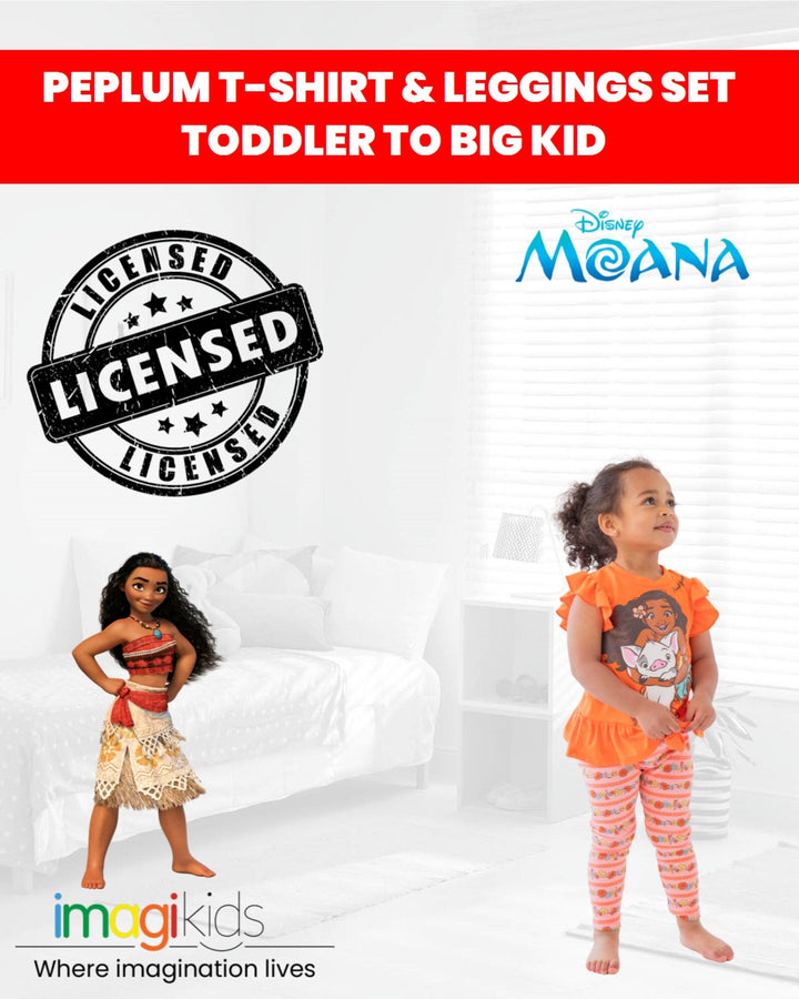 Disney Moana Peplum T-Shirt and Leggings Outfit Set - imagikids