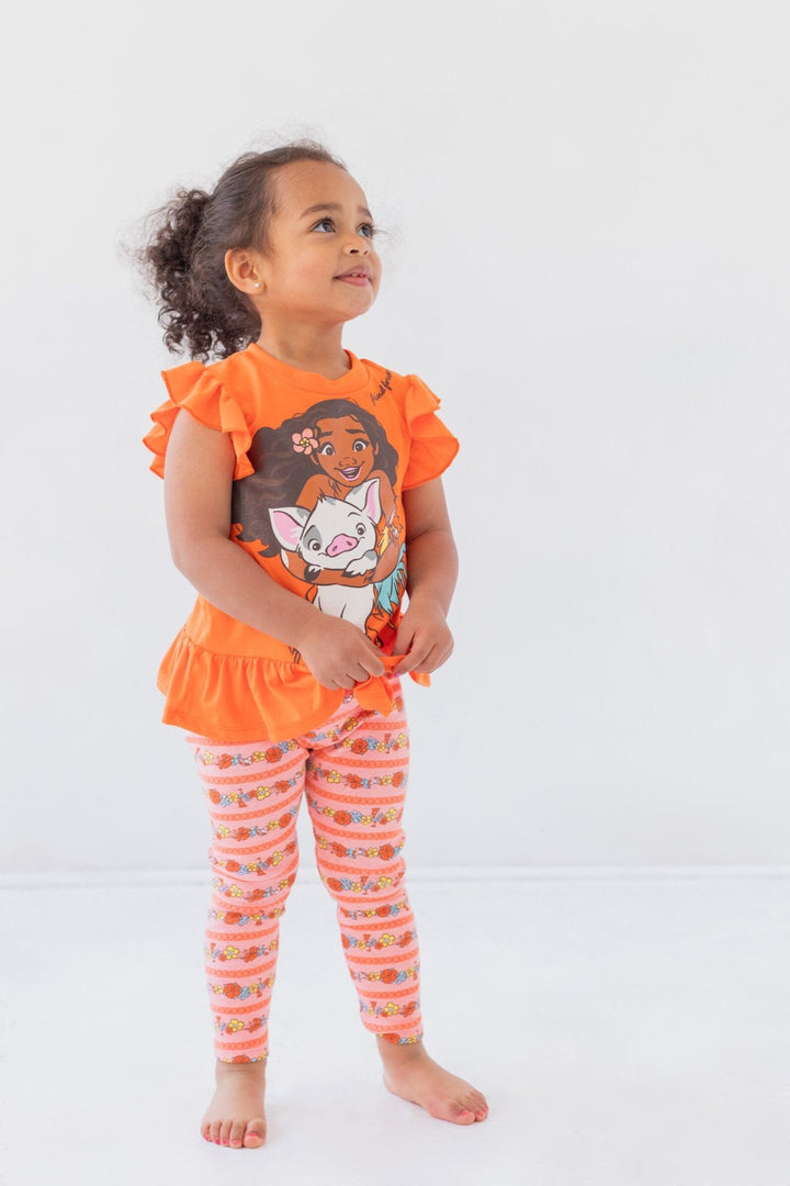 Disney Moana Peplum T-Shirt and Leggings Outfit Set - imagikids