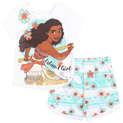 Disney Moana T-Shirt and Dolphin Active French Terry Shorts Outfit Set - imagikids