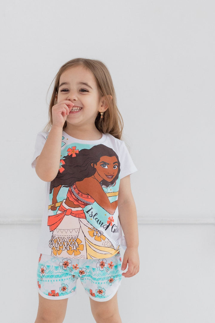 Disney Moana T-Shirt and Dolphin Active French Terry Shorts Outfit Set - imagikids