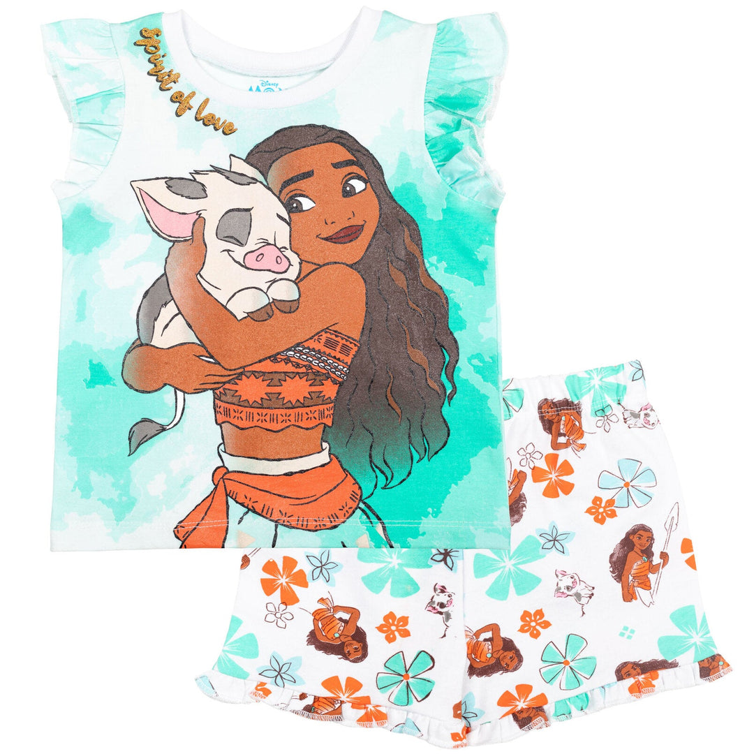 Disney Moana T-Shirt and French Terry Shorts Outfit Set - imagikids