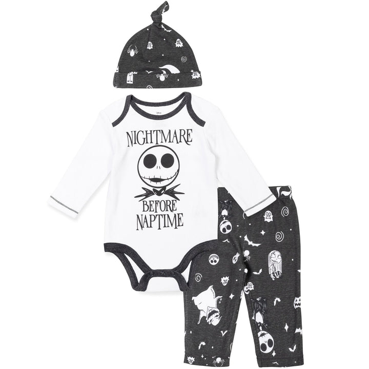 Disney Nightmare Before Christmas Bodysuit Pants and Hat 3 Piece Outfit Set - imagikids