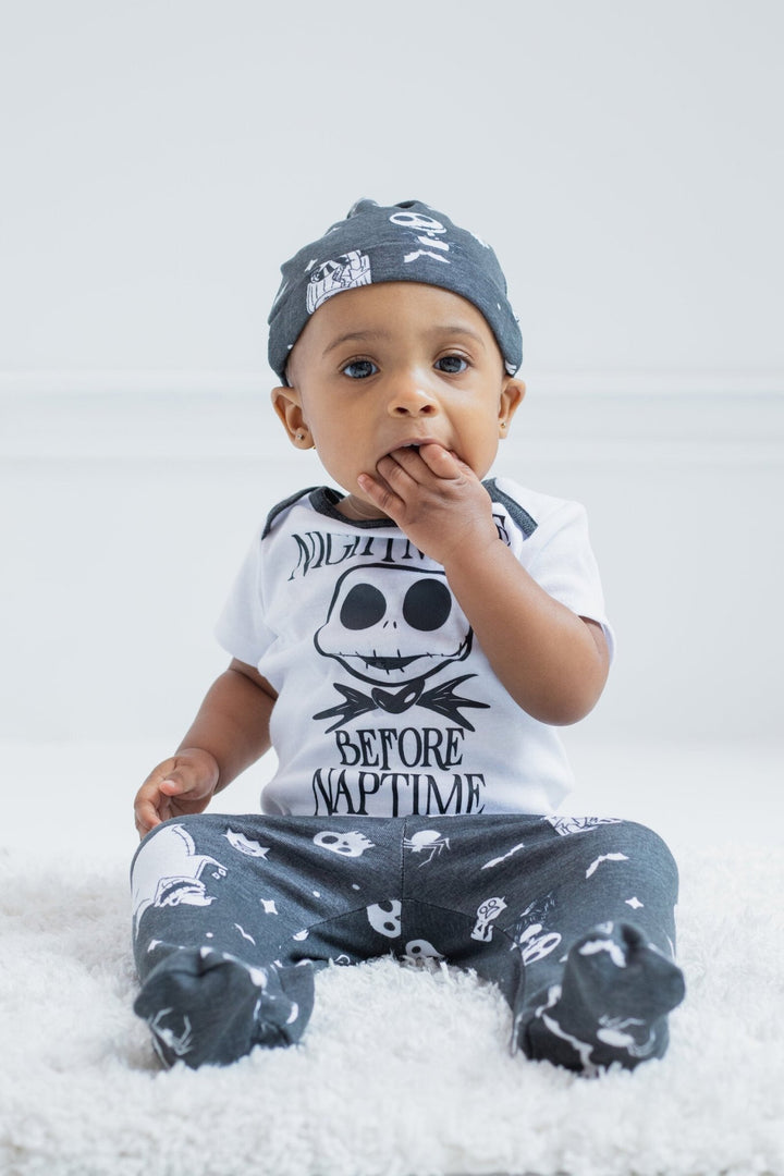 Disney Nightmare Before Christmas Bodysuit Pants and Hat 3 Piece Outfit Set - imagikids