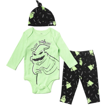 Disney Nightmare Before Christmas Oogie Boogie Bodysuit Pants and Hat 3 Piece Outfit Set - imagikids