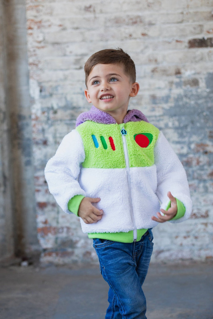 Disney Pixar Buzz Lightyear Zip-Up Costume Hoodie with Hair - imagikids