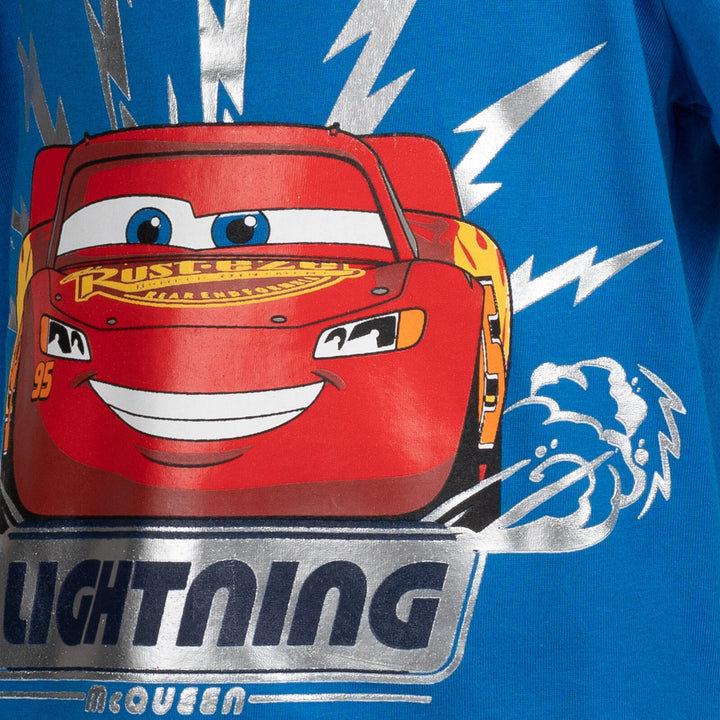 Disney Pixar Cars Lightning McQueen T-Shirt and French Terry Shorts Outfit Set - imagikids