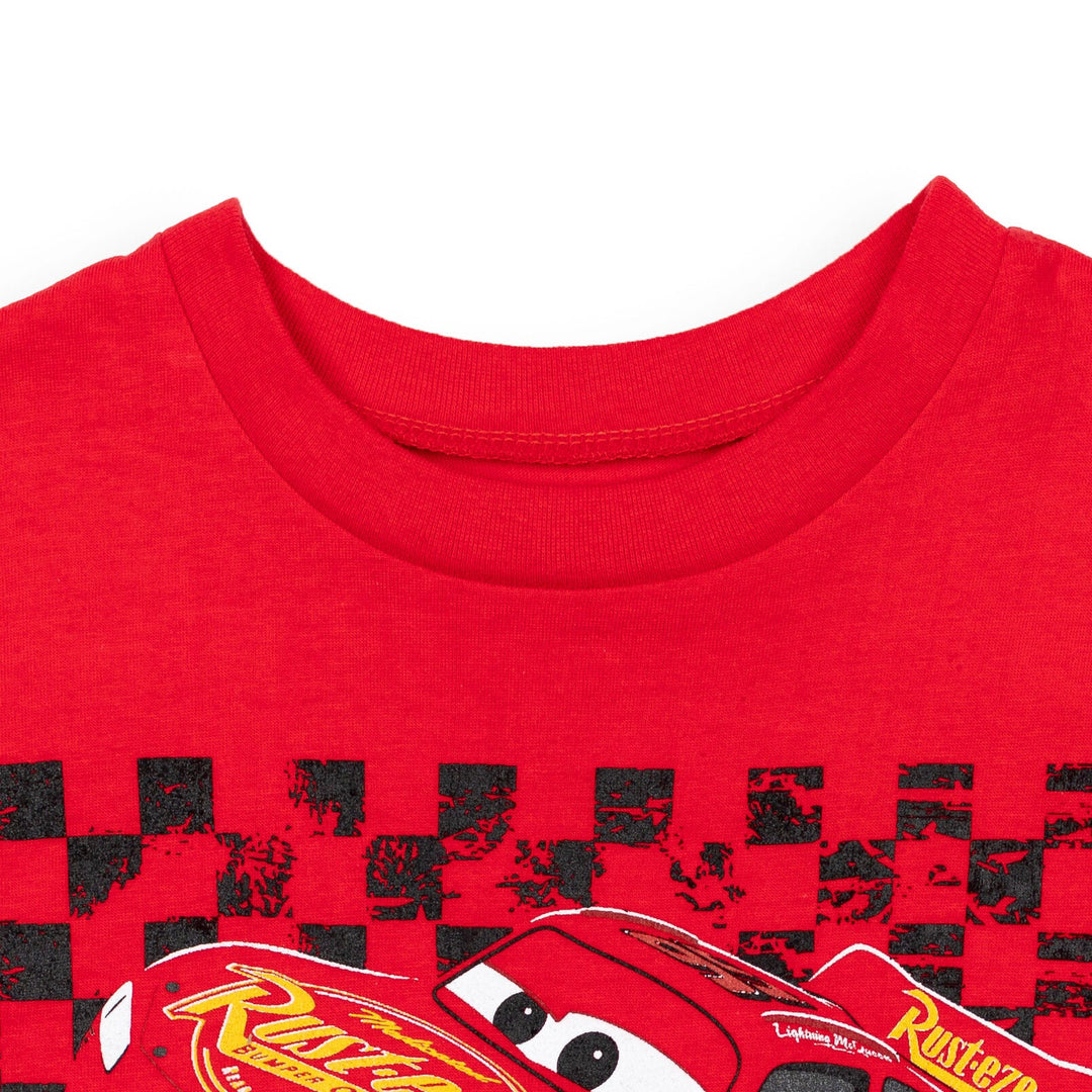 Disney Pixar Cars Lightning McQueen T-Shirt and French Terry Shorts Outfit Set - imagikids