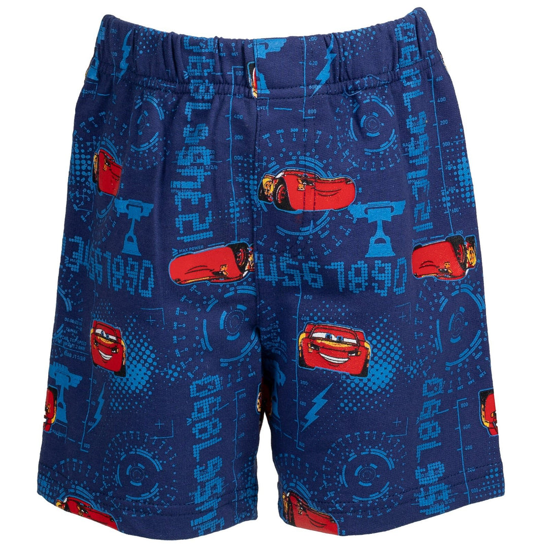 Disney Pixar Cars Lightning McQueen T-Shirt and French Terry Shorts Outfit Set - imagikids