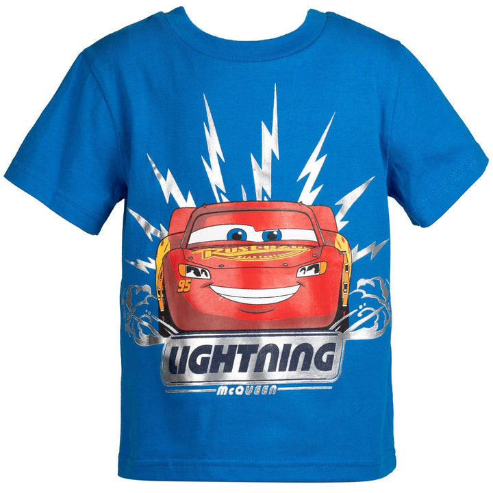 Disney Pixar Cars Lightning McQueen T-Shirt and French Terry Shorts Outfit Set - imagikids