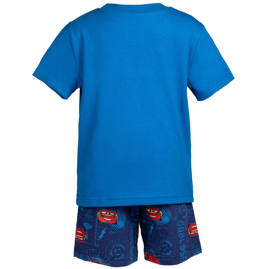 Disney Pixar Cars Lightning McQueen T-Shirt and French Terry Shorts Outfit Set - imagikids