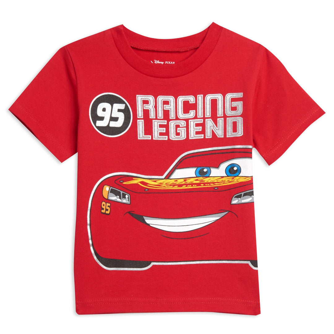 Disney Pixar Cars Lightning McQueen T-Shirt and French Terry Shorts Outfit Set - imagikids